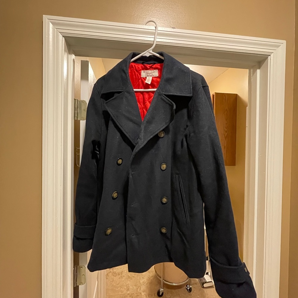 Original Penguin Navy Peacoat with Red Interior